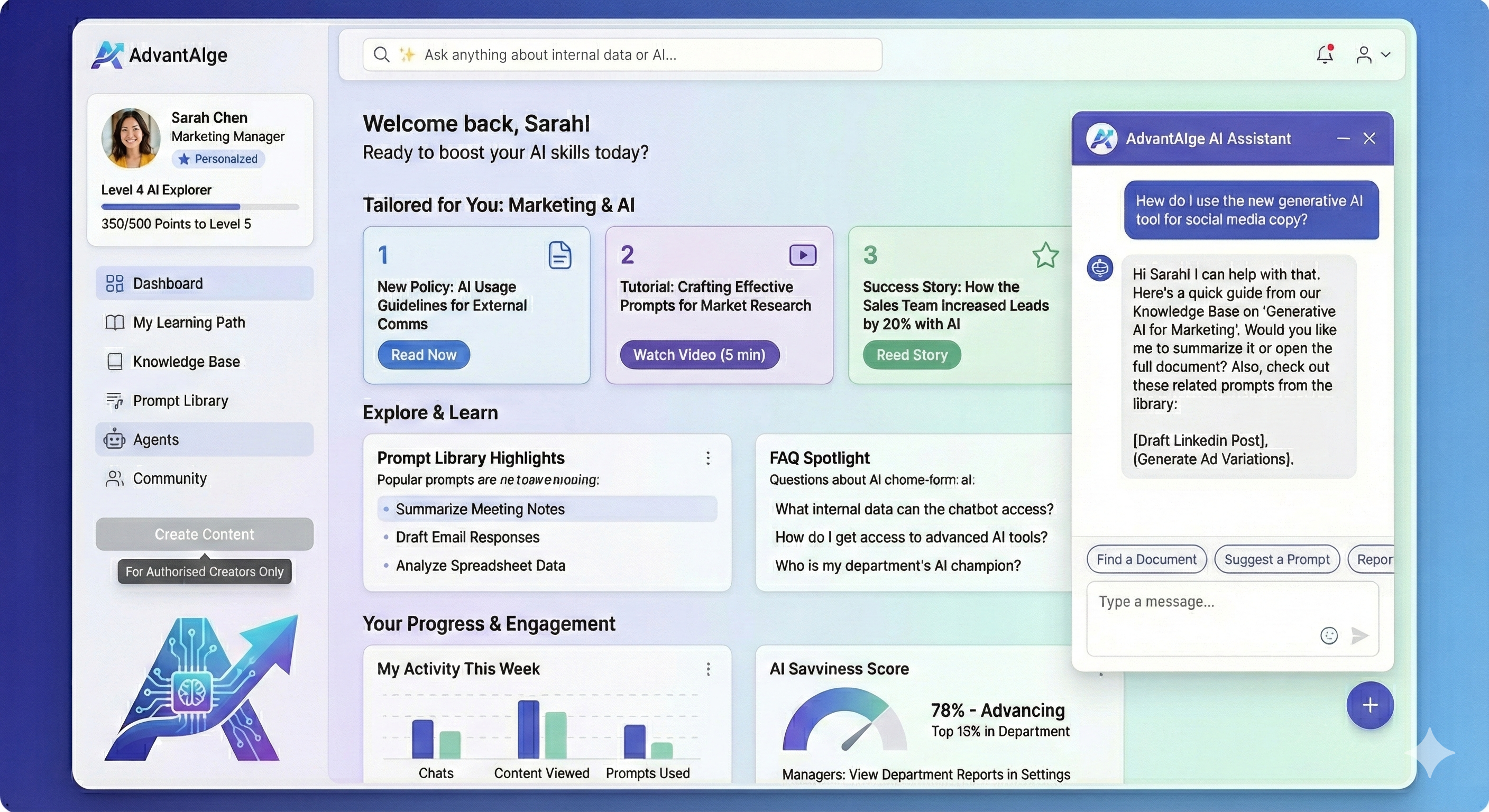 Internal AI-native Portal Interface